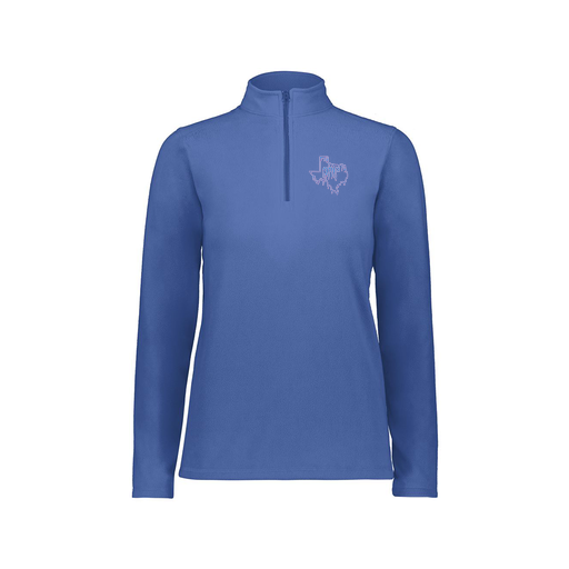 [6864.060.XS-LOGO2] Ladies MicroFleece 1/4 Zip Pullover (Female Adult XS, Royal, Logo 2)