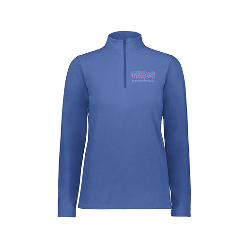 [6864.060.XS-LOGO3] Ladies MicroFleece 1/4 Zip Pullover (Female Adult XS, Royal, Logo 3)