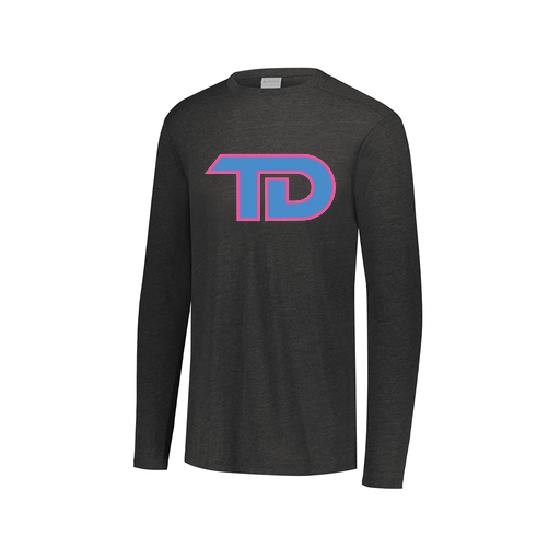 [FTLCUBBK-AXS-LOGO1] Decker Men's Tri-Blend T-Shirt - Long Sleeve (Adult XS, Black, Logo 1)