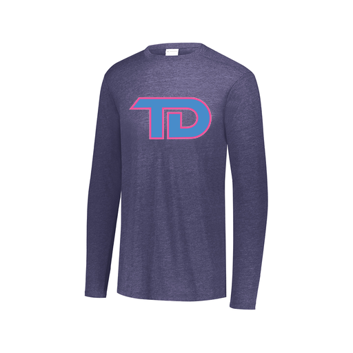 [FTLCUBNV-AXS-LOGO1] Decker Men's Tri-Blend T-Shirt - Long Sleeve (Adult XS, Navy, Logo 1)