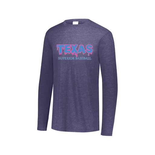 [FTLCUBNV-AXS-LOGO3] Decker Men's Tri-Blend T-Shirt - Long Sleeve (Adult XS, Navy, Logo 3)