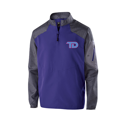 [229155.H68.XS-LOGO1] Men's Raider LS Pullover (Adult XS, Purple, Logo 1)