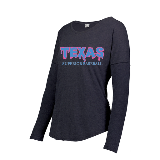 [FTLCUBNV-FAXS-LOGO3] Decker Women's Tri-Blend T-Shirt - Long Sleeve (Female Adult XS, Navy, Logo 3)