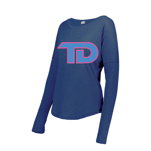 [FTLCUBRY-FAXS-LOGO1] Decker Women's Tri-Blend T-Shirt - Long Sleeve (Female Adult XS, Royal, Logo 1)